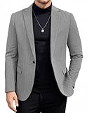 COOFANDY Men's Formal Blazer Casual Business Sport Coats One Button Tweed Herringbone Retro Suit Jacket Dark Grey
