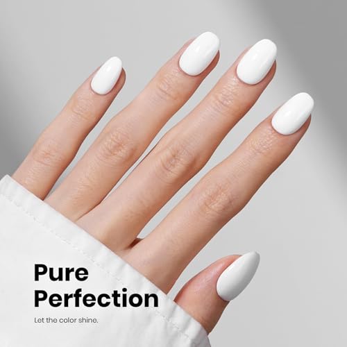 Image of Beetles White Gel Nail Polish - FrostedWhite 15ML /0.51Fl Oz, Milky White Gel Polish, Same Color Same Bottle STAY SHINING, Soak Off UV LED Lamp French Nails Art, Manicure Salon DIY Home White Nails