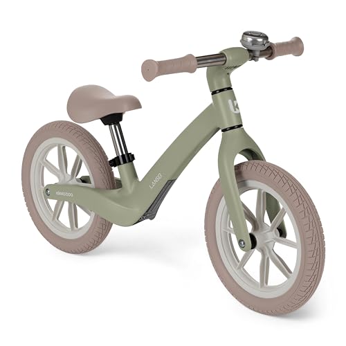 KikkaBoo Bicicletta Senza Pedali 3 Anni LANSER, Bici Senza Pedali 3-6 Anni, Pronta All’uso, Facile da Guidare e Trasportare, Aiuta l’equilibrio, Cresce Con il Bambino, Verde militare
