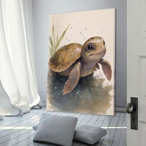 Impression sur toile tortue abstraite affiche peinture murale salon 50x75 cm
