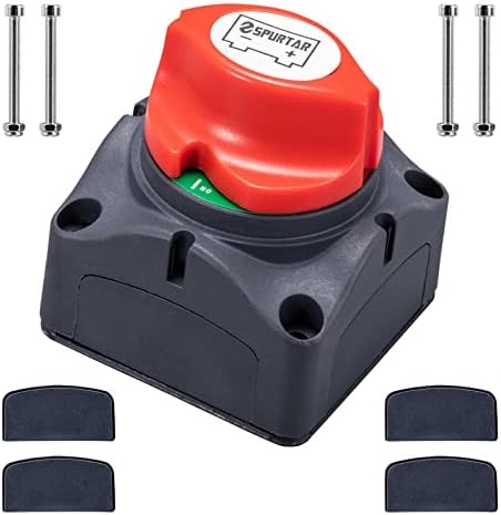 Spurtar Wyłącznik akumulatora 12 V 24 V 48 V główny przełącznik zasilania, przełącznik wyłączający, wyłącznik awaryjny do samochodu, kampera, ATV, ATV, UTV, pojazdu, łodzi, baterii