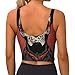Women Girls Yoga Bras U-Shaped Back Comfortable Sweat Vest with Pads Elastic Sportswear for Gym Fitness, for Day Dead Dog Sugar Skull Flower Art