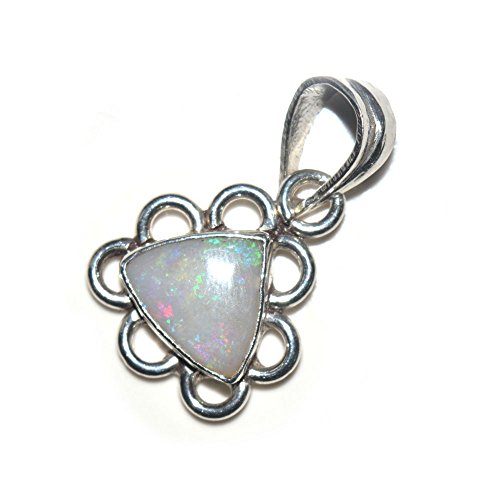 Pendentif opale naturelle triangle argent 925 le cadeau d'anniversaire