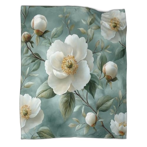 Couverture en flanelle fleur 127x152 cm pour canapé