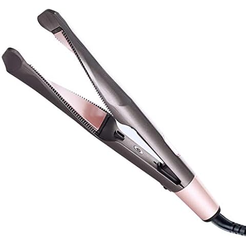 Hair Straighteners, Spiral Heating Panel 2 in 1 Hair Straighteners Curling Wand, With Dual Voltages, LCD Display, and Adjustable Temperature, for All Hair Types Styling Tools With 3D Concave… (Rose) Cover