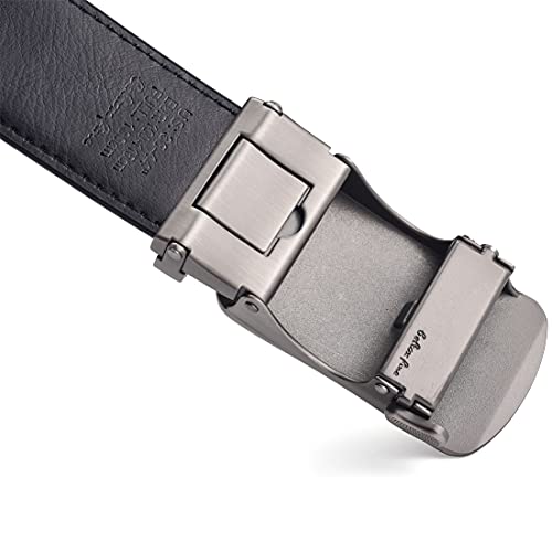 Image of Beltox Men Leather Belt w Slide Ratchet Interchangeable Buckle
