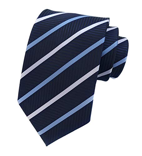 Image of Elfeves Men's Modern Striped Patterned Formal Ties College Daily Woven Neckties
