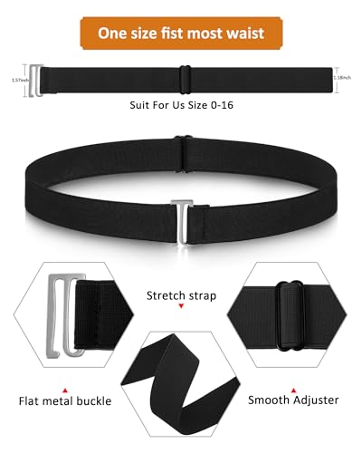 Image of SATINIOR 2 /3 /4 Pack Women Elastic Stretch Belt Invisible Sweater Shirt Tuck Band with Flat Buckle for Jeans Pants