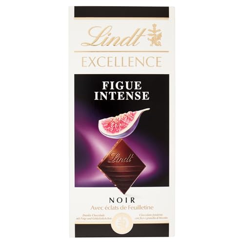 Lindt EXCELLENCE Chocolate Negro con Higo 100g – Tableta de Chocolate Negro Intenso con Trozos de Higo