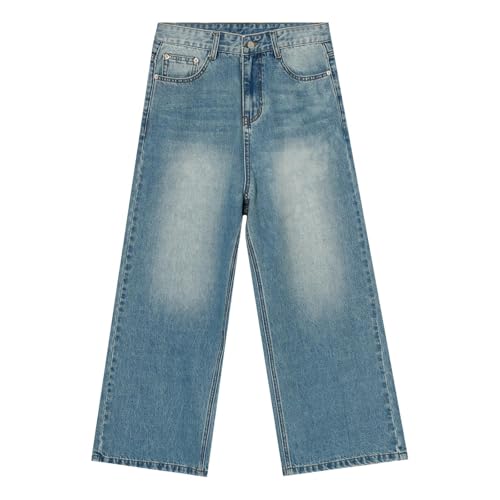 Men's Korean Style Loose Straight-Leg Wide-Leg Jeans