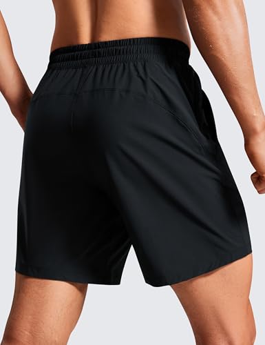 CRZ YOGA Casual Workout Mens Shorts 7 Inch Lightweight Quick Dry for Gym Athletic with Zipper Pocket2