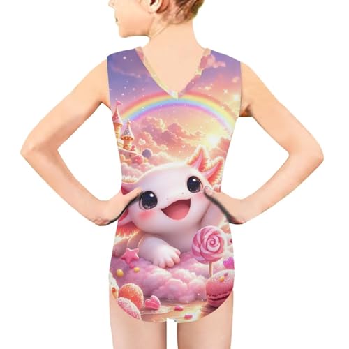 Image of Girls Cartoon Pattern One-Piece Swimsuits Sport Racer Swimwear Beach Bathing Suit, Size 5-14