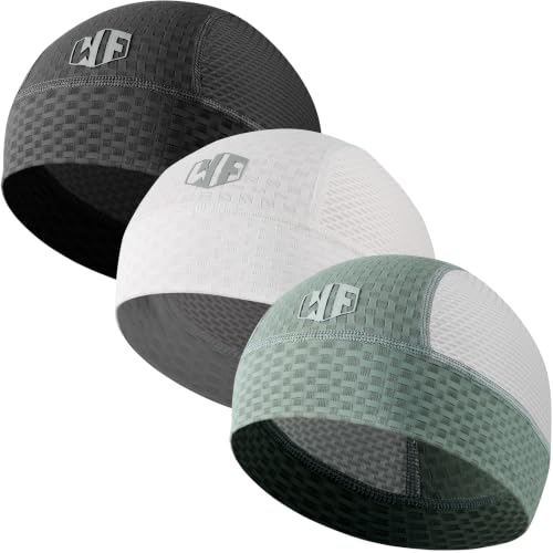 Image of WTACTFUL 3-Pack Breathable Mesh Skull Cap Sweat Wicking Helmet Liner Summer