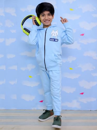 Image of The Mom Store Kids Sweatshirt With Joggers Set| Cotton With French Terry | Cute Prints | Warm | For Boys & Girls | Trendy Winter Sets For Kids | Hoodie And Sweatpant Set