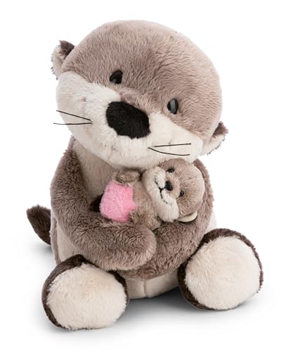 NICI Peluche Loutre 20 cm, avec Jeune Loutre 6 cm, Marron, Peluche Douce pour câliner et Jouer,...