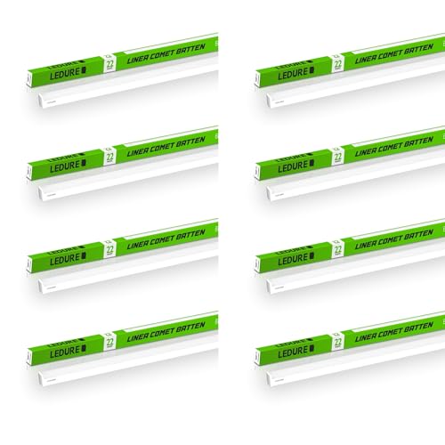 Image of LEDURE Linear Comet Batten Series: 22 W Energy-Efficient Batten | Internal Driver | 4ft LED Suitable for Wall & Surface Mounting | Led Tubelight Batten |Cool White (Pack of 8)
