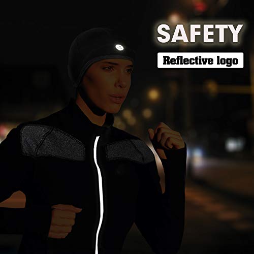 Empirelion Lightweight Thermal Skull Cap Ears Warm Cycling Helmet Liner Winter Running Beanie Hats Sweat Wicking Black #TOP7