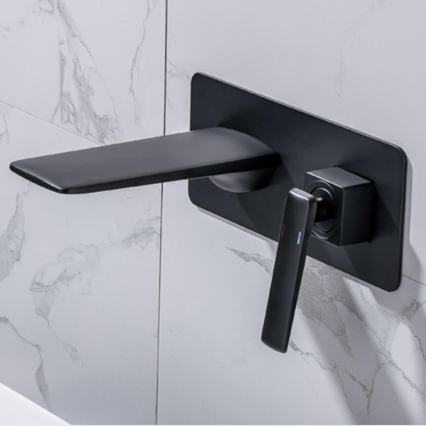 Mitigeur de bassin noir mat robinet mural carré pour transformer votre salle de bain moderne