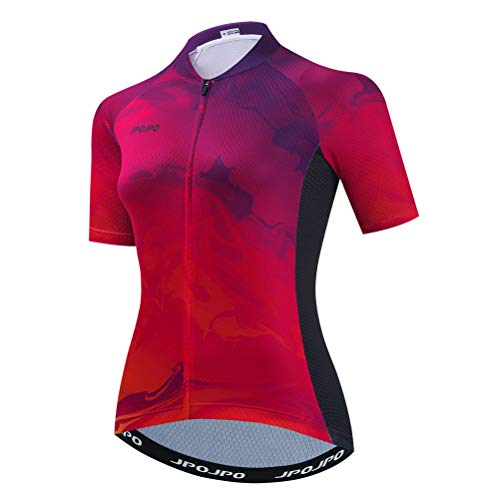 Damen Radtrikot Fahrradshirt Sommer Kurzarm Fahrradbekleidung, Cu0036, X-Large