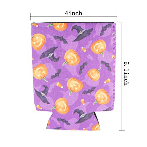 HaiMay 10 Pieces Halloween Beer Can Sleeves Beer Can Coolers Neoprene Drink Cooler Sleeves for Cans and Bottles, Festival Styles - Thumbnail 3