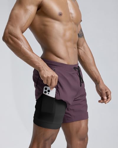 Image of maamgic Men's Athletic Running Shorts with Liner Ultra Lightweight Workout Shorts 5 inch / 7 inch