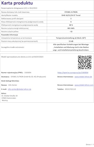STIEBEL ELTRON Elektronischer Durchlauferhitzer DHB 18/21/24 ST Trend, 18/21/24 kW (wählbar), Warmwasserbereiter energiesparend, Küche und Bad, 204202