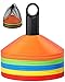 25 Pcs Pro Disc Cones - 5 Colors Agility Soccer Cones with Carry Bag and Holder for Training, Football, Kids, Sports, Field Cone Markers (5 Per Color)