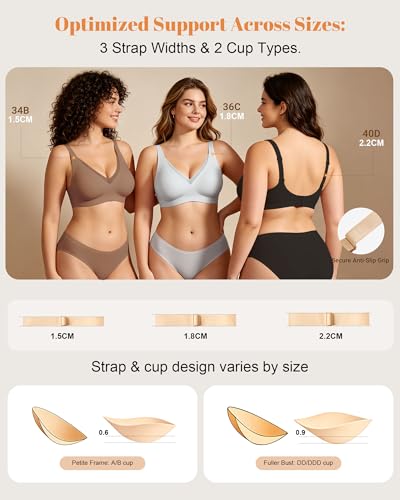 Image of As Fairy 2026 Bras for Women No Underwire Deep V Mesh Wireless Bra Jelly Supportive Seamless Soft Lift T-Shirt Bra