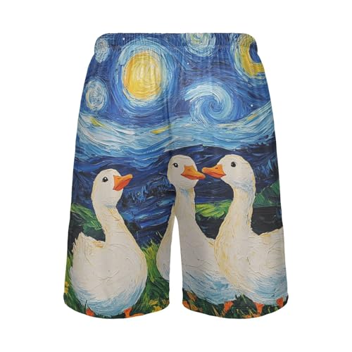 Geese Blue Pajama Shorts for Men Lounge Pants Sleep Lounge Short Mens Pajama Shorts with Pockets, S-XXL2