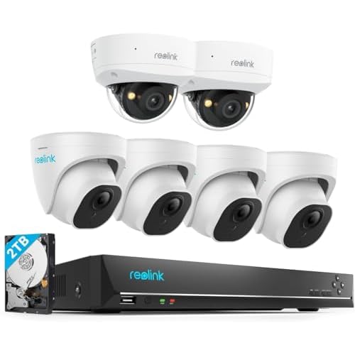 Reolink 5MP PoE Security Camera System Bundle, 4pcs 5MP Dome PoE IP Cameras with Smart AI Detection, 8CH NVR with Pre-Installed 2TB HDD, RLK8-520D4-5MP Bundle with IK10 Vandal Proof Cam RLC-