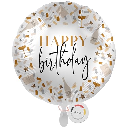 balloa Palloncino Happy Birthday, rotondo a elio, regalo di compleanno,
