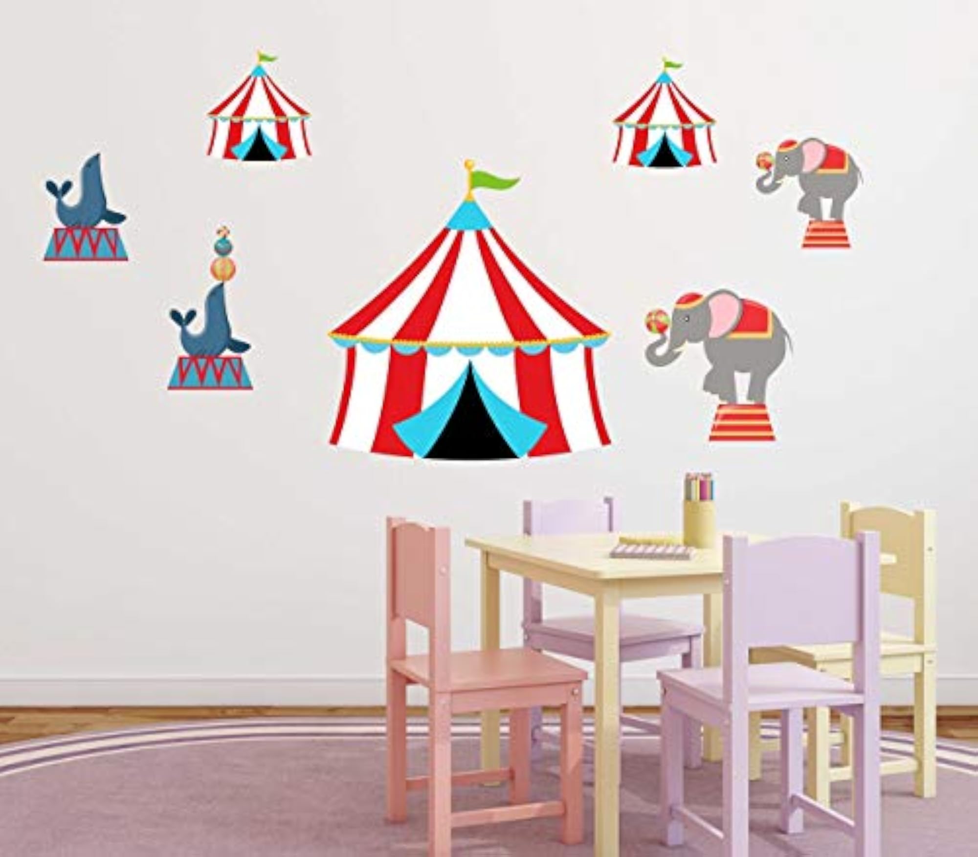 Circus Multi Large Vinyl Wallsticker for Home Decorations