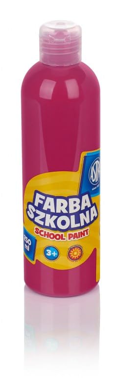 Astra Farba Plakatowa Szkolna, 250 ml, Wodna, Półpłynna, Różowa, Do Malowania na Papierze, Kartonie i Drewnie