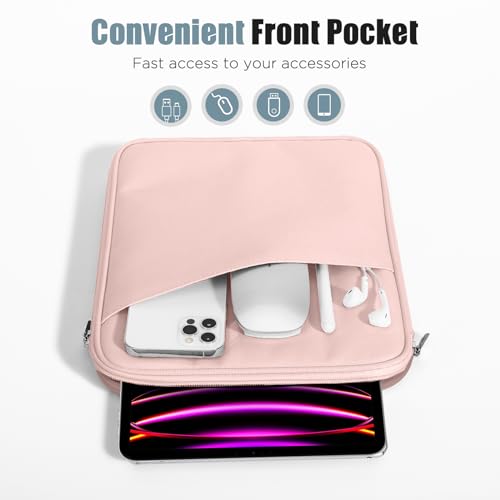 Image of TiMOVO 13 Inch Tablet Sleeve with Pocket, Pink | For iPad Air 13 inch M3 2025, iPad Pro 13 inch /12.9 inch, Galaxy Tab S9 /S10 Plus /S9 FE+ 12.4 inch, Remarkable Paper Pro 11.8 inch