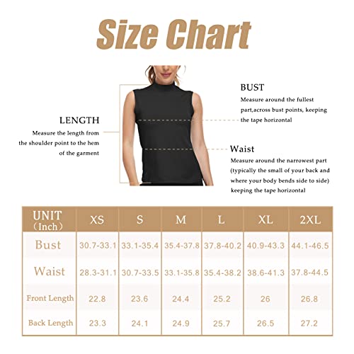 Women's Golf Polo Shirt Sleeveless Dry Fit Mock Neck Tennis Yoga T Shirts Lightweight Moisture Wick Athletic Tank Top Black Xs #TOP6