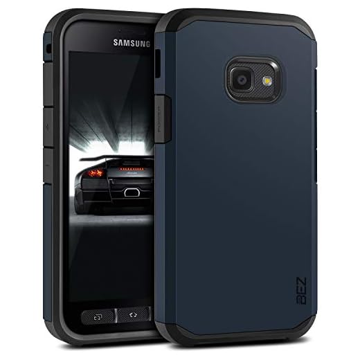 BEZ Fodral till Xcover 4-fodral, stöttåligt fodral kompatibelt med Samsung Galaxy Xcover 4/Xcover 4S, stötdämpande, slitstarkt dubbla lager hårt fodral, mörkblå marinblå
