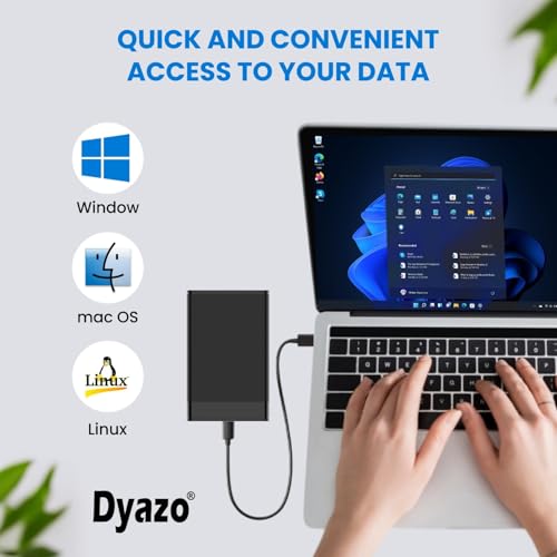 Image of Dyazo 2.5 inch External Hard Drive Enclosure USB C 3.0 to Type C | Tool Free SSD /HDD Case for 7mm /9.5mm Drives with UASP Support | Hard Drive Case Compatible with WD, Seagate, Toshiba, Samsung - Black