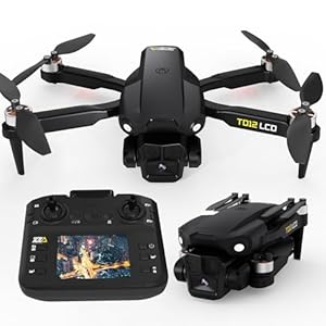 TD12LCD Drohne mit Kamera Drone mit LCD-Bildschirm Fernsteuerung Bürstenlos Motor Dron Optische Flusspositionierung Drohnen für Kinder RC Quadcopter für Erwachsene