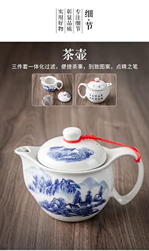 Image of Chinese Tea Set Gifts,Porcelain Teapots With 6 Teacups,Kungfu Tea Service (landscape)