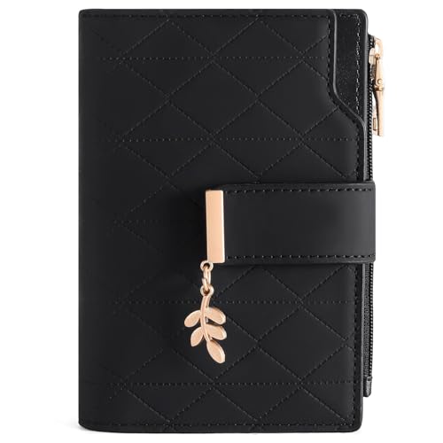 Image of SENDEFN Wallets for Women Leather RFID Blocking Credit Card Case Holder Purse Zipper Pocket with ID Window