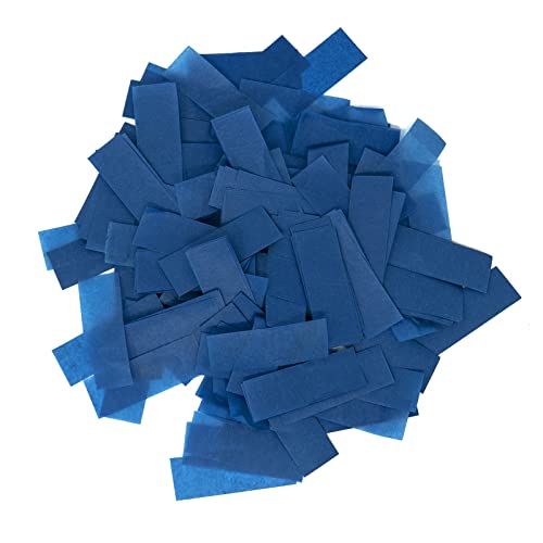 Biodegradable Tissue Confetti Rectangles, Dark Blue Color – Ultimate Confetti Fluttering Tissue Paper for Confetti Cannon and Launcher Use, Table Decorations, and More (20 Handfuls per Bag, 1 lb)