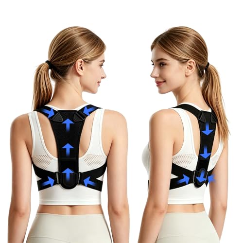 Rücken Geradehalter Haltungskorrektur Verstellbarer Rückenstützgürtel Damen Herren, Atmungsaktive Haltungskorrektur Rückenstütze für Schulter, Nacken und Rücken, Komfortabler Posture Corrector