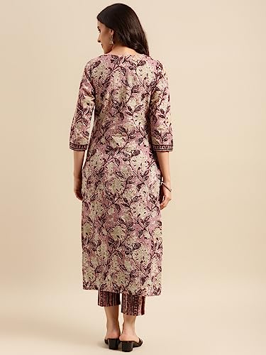 Image of ANNI DESIGNER Women Cotton Blend Kurta & Pant