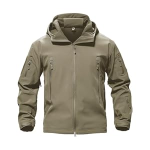 MAGCOMSEN Men’s Waterproof Tactical Jackets Winter Outdoor Hiking Softshell Jacket Fleece Lining