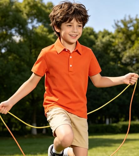 Image of uideazone Boys Polo Shirts Dry Fit Performance Golf Short Sleeve Casual School Uniform Size 5-14