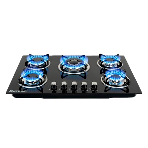 Recopilación de Estufas Electricas . 48 Parrilla a Gas Estufa Vidrio Templado Empotrable | Hierro Fundido, Encendido Eléctrico, Perillas Metalicas | Incluye Accesorios | Gas LP y Gas Natural | Acero Inoxidable (Negro 5...