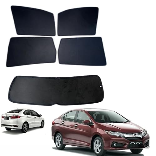 Image of Premium Car Sunshade Fix Type Non-Magnetic Curtain with Rear Dicky Curtain Set of 5pc for City