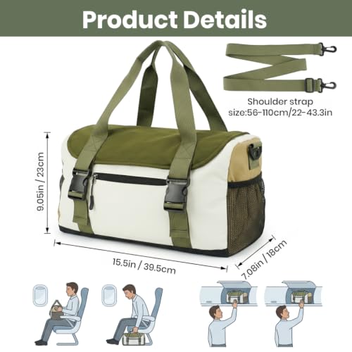Image of PALAY Gym Bag with Shoe Compartment Green Waterproof Nylon Travel Duffels | large capacity, removable strap, trolley case strap, dry-wet pockets, portable for sports, weekend, vacation