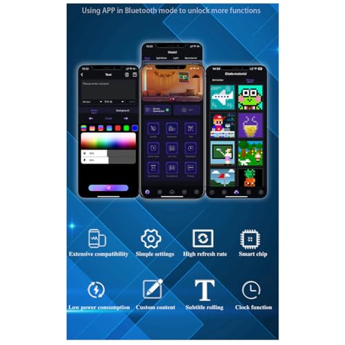 Hduacuge 32x32 LED Pixel APP Skärm - Programmerbar EU-Kontakt