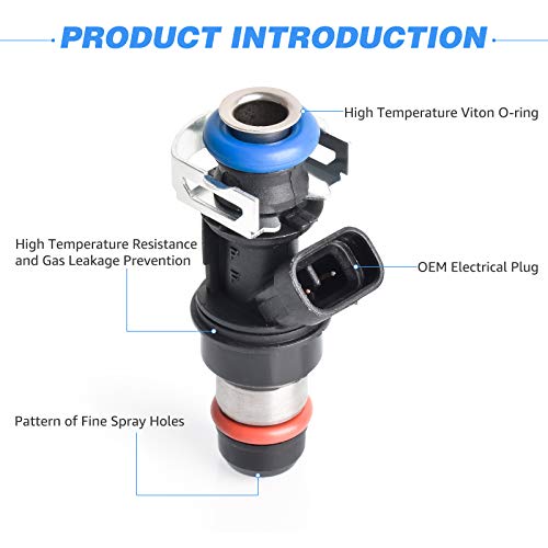 image for nifeida 8Pcs Fuel Injectors Compatible with 2001-2007 Avalanche Silver